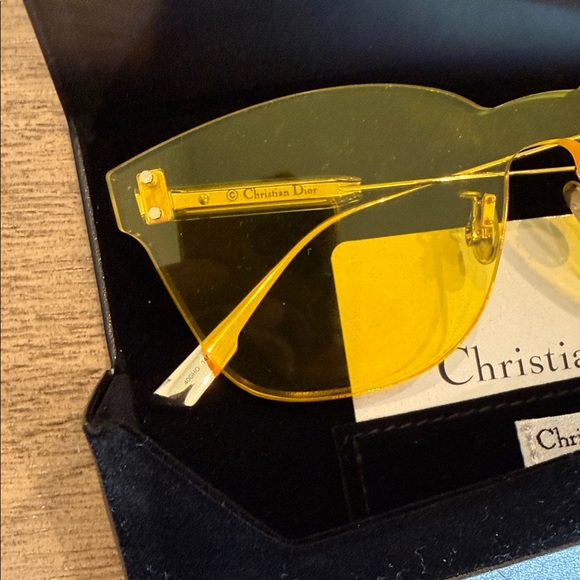 Dior Rimless Yellow Cat-Eye Sunglasses - Picture 3 of 5